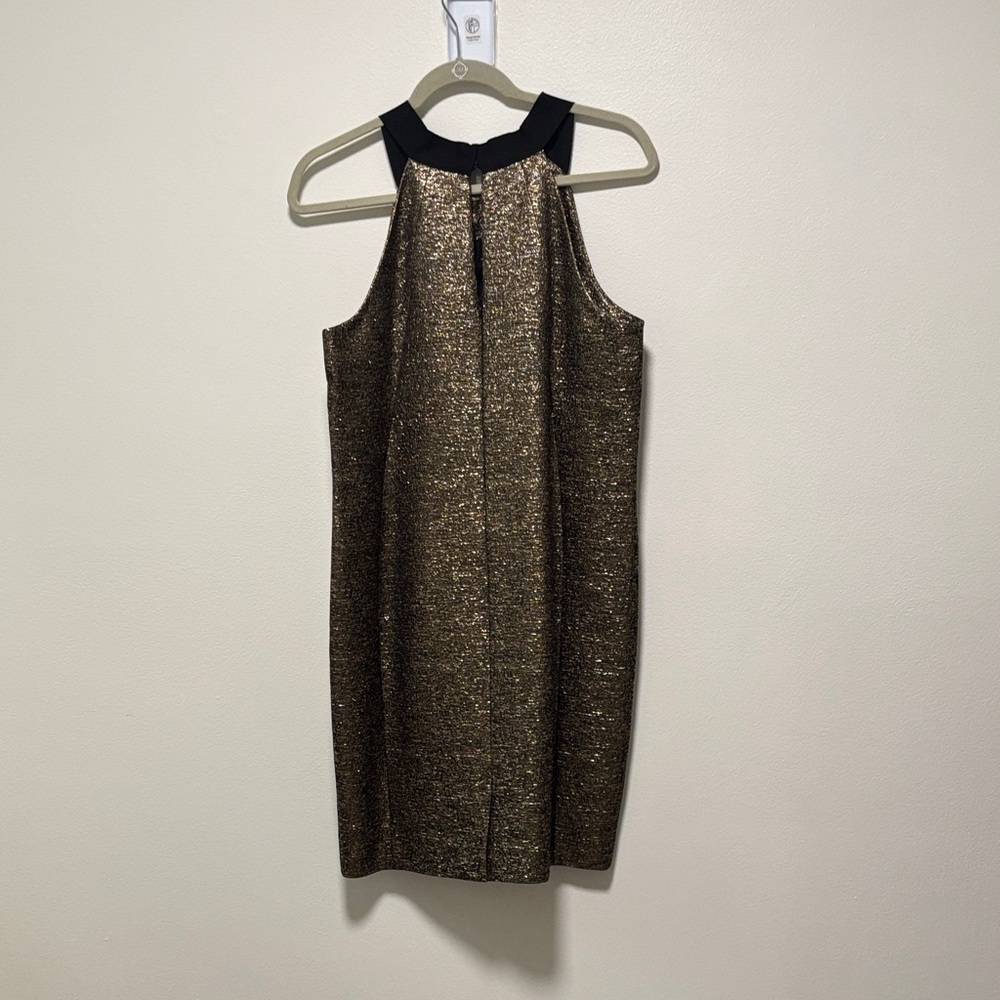 LK Bennett Black and Gold Mini Dress - Picture 3 of 7